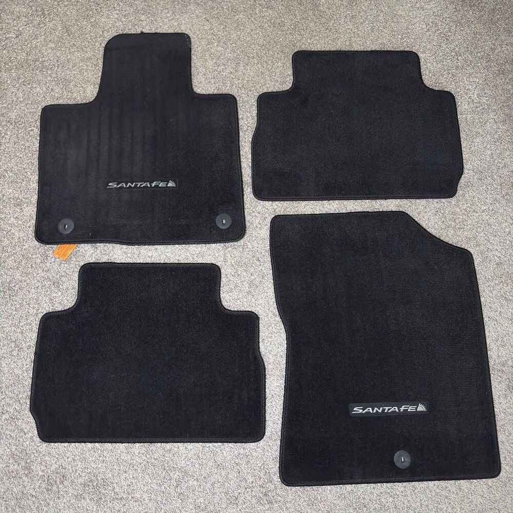 2019-2020 Hyundai Santa Fe Black Carpet Floor Mat 4 PC Set S2F14-AU100 OEM Black